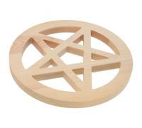 HANABASS Ornement Rituel D'autel en Bois Khaki Pentacle Décoratif Unique pour Décoration Intérieure et Ambiance de Fête Créative