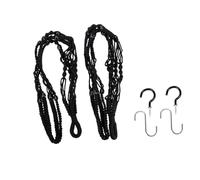 HANABASS Panier Suspendu en Filet pour Pot De Fleurs en Corde De Coton Noir 2 Pièces Crochets 4 Pcs Suspendre Plantes D'extérieur Et Décoration Intérieur