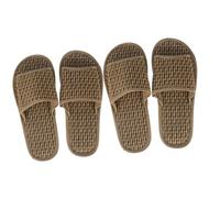 HANABASS Pantoufles en Paille de Bambou Légères et Respirantes Sandales D’Été à Bout Ouvert Taille 39/40 44/45 Couleur Café Antidérapantes et Confortables pour Intérieur et Salle de