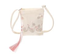 HANABASS Paquet Cabas Brodé en Toile Rose Grand Paquet Bandoulière Ajustable d'Été pour Femme Fleuri Léger et Résistant pour Plage Voyage et Shopping