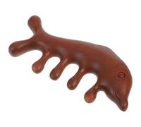 HANABASS Peigne Massage Tête en Bois de Santal, Forme Dauphin, Outil Manuel pour Stimuler les Méridiens et Améliorer la Circulation Sanguine du Cuir Chevelu
