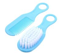 HANABASS Peigne Pour Bébé Doux Et Brosse De Massage Anti-statique Kit De Soin Infantile Bleu Kit De Toilettage -né Favorisant Circulation Sanguine Et Développement Cérébral