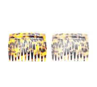 HANABASS Peignes à Cheveux Faciles à Transporter Ranger en Acétate 12 Dents Rétro Français 2 Pièces Style Classique Chic pour Femmes et Filles