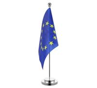 HANABASS Petit Drapeau de Table de L'union Européenne en Polyester avec Support Élégant, Décoration de Bureau Polyvalente pour Ambiance Festive en Salle de Classe