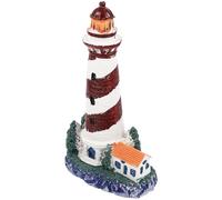 HANABASS Phare Décoratif en Résine Rouge de Style Méditerranéen pour Aquarium, Modèle de Balise Écologique, Ornement Décoratif pour Terrarium et Jardin, Décoration de Table à Sable