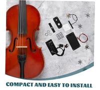 HANABASS Pick Up pour Violon Électrique avec Égaliseur Réglable Capteur Piézo Câble Noir avec Boîte à Piles Accessoire pour Violons Électriques