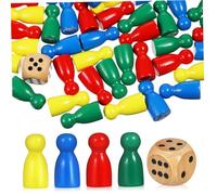 HANABASS Pièces d'Échecs en Bois Multicolores pour Garçon et Filles Accessoires de Jeu Confortables Construction Robuste Manipulation Facile Remplacement d'Échecs Jeu de Société 10 Pièces