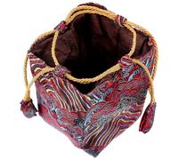 HANABASS Pochette à Cordon Brodée de Rangement pour Sachets à Thé et Snacks Nouvel An Poche de Stockage Facile à Utiliser pour Organiser Maison