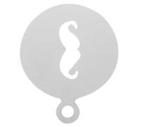 HANABASS Pochoir Métallique Latte Art Acier Inoxydable Moule Réutilisable Motif Barbe Stencil pour Décoration Café Cappuccino Gâteaux et Peinture Textile