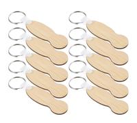 HANABASS Porte-clés en Bambou 10 Jetons pour Chariot de Supermarché, Clé de Déverrouillage de Caddie, Jetons de Panier D'achat pour Courses, Accessoires Légers et Compacts, Usage Quotidien