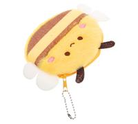 HANABASS Porte-Monnaie en Peluche Abeille Mignonne Petit Format Porte-Clés Bourdon Doux Mini Paquet de Rangement pour Pièces Écouteurs et Clés Accessoire Pratique pour Paquet à Dos