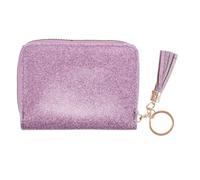 HANABASS Portefeuille à Soufflet pailleté en PU avec capacité Importante Porte-Cartes Compact et Porte-Monnaie zippé avec Pompon pour Femmes