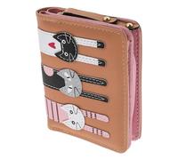 HANABASS Portefeuille Chat pour Porte-Monnaie Mignon Similicuir Deux Volets avec Bouton-Pression pour Filles Et Ados