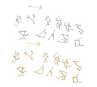 HANABASS pour Création de Bijoux Ensemble de 24 Pendentifs en Alliage Constellation DIY Accessoires en Métal Doré et Argenté, pour Cosplay et Porte-clés