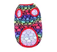 HANABASS Pull pour Chien Halloween Motif Tête de Mort Vêtements Animaux Déguisement Pull Chien Printemps Automne