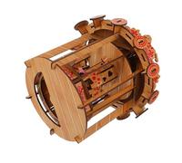 HANABASS Puzzle Carrousel Bois Éducatif DIY Modèle Maquette Rotative Puzzle Garçon Fille Sécurisé sans Odeur avec Peinture Écologique Apprentissage Créatif et Patience