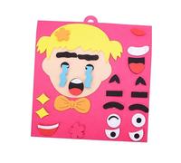 HANABASS Puzzle Éducatif Expressions Faciales pour Garçon Fille DIY Sûr Développement Cognitif et Coordination Main Œil Kit Créatif pour Apprentissage Émotionnel Modèle Fille Rouge