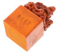 HANABASS Sceau en Pierre Naturelle Shoushan Orange pour Calligraphie Prise en Main Confortable, Matériel de Sculpture pour DIY et Gravure Artisanale