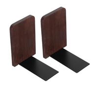 HANABASS Serrage-Livres Verticaux 2 Pièces en Bois Marron | Panneaux Épais Modulaires, Structure Verticale à Compartiments Multiples, Finition Lisse Polie, pour Étude Maison