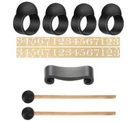 HANABASS Set Accessoires pour Tambour à Langue Manchon Doigt Silicone Doux Maillet avec Support Autocollants Notes de Musique Kit pour Percussion Instrumentale