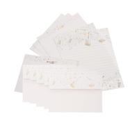 HANABASS Set de 14 Petites Enveloppes D'invitation Décoratives en Papier Blanc Motif Vintage de Notes de Musique, Design Simple et Élégant, pour Fête d'anniversaire