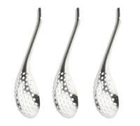 HANABASS Set de 3 Passoires en Acier Inoxydable Argenté pour Œufs et Caviar, Résistantes à L'usure, Ustensiles Cuisine Polyvalents pour Maison et Restaurant