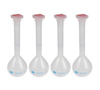 HANABASS Student Lab Volumetric Flask Plastic Science Flask with Stopper 250ml PP Lot de 4 pcs, accurate measurement, secure seal design, academic experiments and chemical analysis