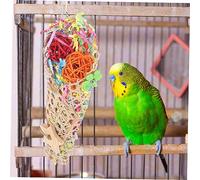 HANABASS Suspendu pour Perroquet Papier Raphia Morsure Accessoire Décoratif et Ludique pour Cage à Oiseaux Adapté à Tous Types de Perroquets