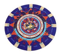 HANABASS Tapis de Pendule Divinatoire en Caoutchouc Rond 30 Cm, Tapis de Sorcellerie Wiccan Symboles du Zodiaque, Planche de Divination pour Rituels Spirituels et Radiesthésie