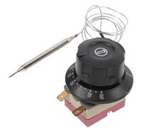 HANABASS Thermostat de Friteuse à Air et Thermostat Électrique pour Chauffe-eau 16a 30-110 avec Capuchon Noir, Plastique et Céramique, Protection Anti-fuite, Réglable, Vis et Cosses