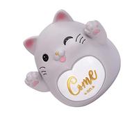 HANABASS Tirelire Chat Kawaii Résine Pot de Créatif pour Garçon Fille pour Décoration de Bureau et Apprentissage de Épargne Moyenne Couleur Grise