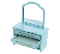 HANABASS Tiroir Armoire Miroir Bleue pour Maison de Poupée Accessoire Décoratif pour Chambre et Salle de Bain