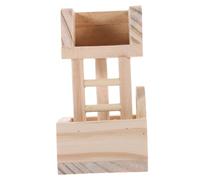 HANABASS Tour D'observation en Bois pour Hamsters, Jouet Solide en Bois Naturel, Taille Moyenne, Maison Ludique pour Petits Rongeurs, Accessoires pour Hamsters, Cochons D’Inde Et Chinchillas
