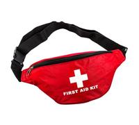 HANABASS Trousse de Secours Portable Étanche pour Activités Extérieures Pochette Petite avec Ceinturon Matériel de Survie Nylon Rouge