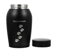 HANABASS Urne Funéraire pour Animaux de Compagnie, Urne pour Animaux, Acier Inoxydable, Noir, Portable, Légère, pour Chat ou Chien, Souvenir pour Personnes Ayant Perdu Leur Animal