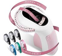 Hanabitx Embossing Label Maker E975 3D Embossing Label Printer Machine avec 6 Rouleaux de Ruban Gravé, Graveur Portable Facile à Utiliser Rose