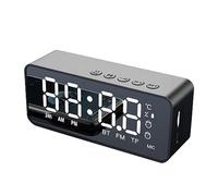 Hanabitx Enceinte Bluetooth sans G50 avec Radio-Réveil, Lecteur de Carte FM Mini, Affichage de la Température, Miroir Audio, Noir, Durable, de Haute Qualité.