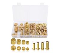 Hanabitx Lot de 180 raccords de compression (1/4", 3/8", 5/16", 1/2" en laiton, douilles de compression et écrous faciles à installer, faciles à utiliser