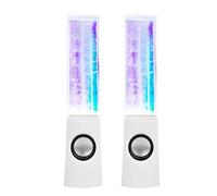 Hanabitx Lot de 2 haut-parleurs à lumière LED pour ordinateur portable et portable Blanc