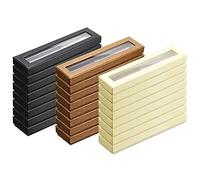 Hanabitx Lot de 24 trousses à stylos vides avec couvercle transparent, Noir, beige, bronze