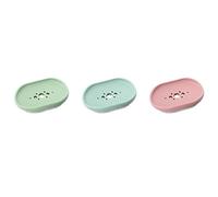 Hanabitx Lot de 3 gommages en silicone pour le corps et porte-savon Duo polyvalent plateau exfoliant adapté pour salle de bains avec douche