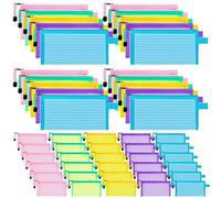Hanabitx Lot de 50 matériaux scolaires trousse en maille avec fermeture éclair, trousse à crayons pour crayons en vrac de voyage multi-usages, Tel qu'illustré
