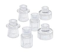 Hanabitx Lot de 6 Bougeoirs Bougeoirs pour Bougeoirs Taper Transparent