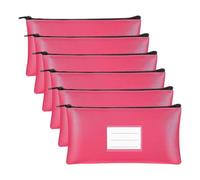 Hanabitx Lot de 6 sacs à monnaie avec fermeture éclair - Durable et facile à utiliser, rose