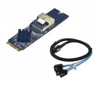 Hanabitx Prise en charge de la carte d'extension M.2 NVME vers Mini SAS SFF-8087 contrôleur SATA 4 ports SATA3.0 6 Gbps HDD SSD SATA de SFF8087 à M2 NVME