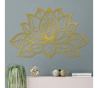 Hanah Home Accessoire mural décoratif élégant en métal doré, 91 x 59 cm, 100% métal, épaisseur 1,5 mm, poids léger, 1,2 kg, facile à accrocher au mur pour une décoration élégante