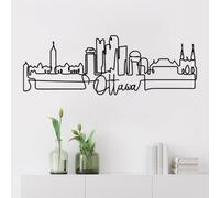 Hanah Home Accessoire mural décoratif élégant en métal noir, 120 x 40 x 1,5 cm, 100% métal, épaisseur 2 mm, design léger et moderne pour la décoration intérieure