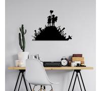 Hanah Home Accessoire mural décoratif élégant en métal noir, 52 x 70 cm, 100% métal, épaisseur 1,5 mm, montage mural facile, parfait pour la décoration d'intérieur moderne
