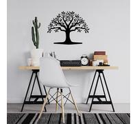Hanah Home Accessoire mural décoratif élégant en métal noir, 55 x 70 cm, 100% métal, épaisseur 1,5 cm, parfait pour la décoration intérieure moderne et l'affichage d'art