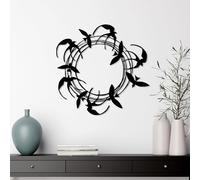 Hanah Home Accessoire mural décoratif élégant en métal noir, 57 x 55 cm | 100% métal, épaisseur 1,5 mm | Montage mural facile, parfait pour la décoration moderne